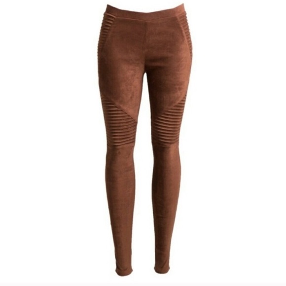 Small Brushed Suede Moto Leggings - Picture 3 of 4